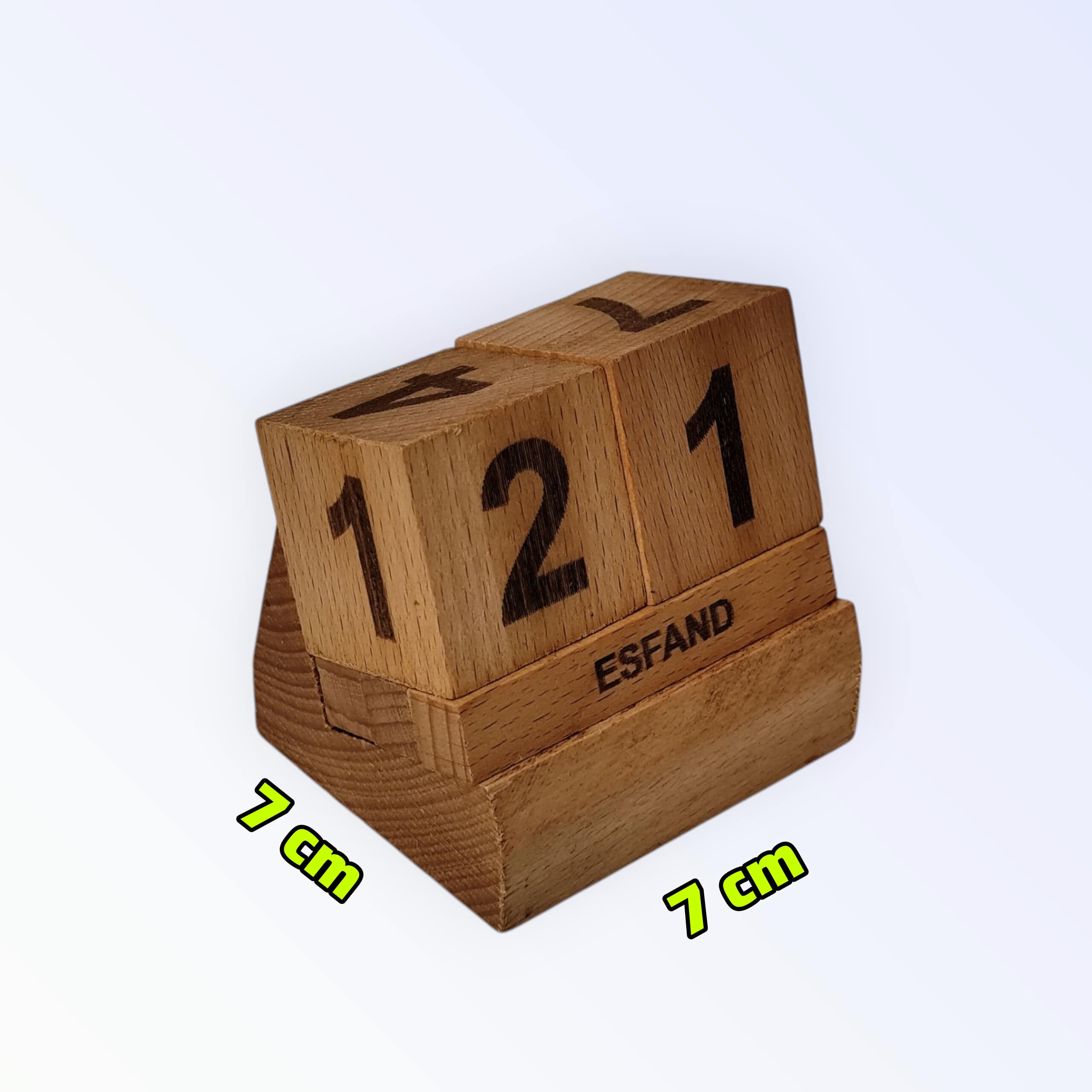 تقویم رومیزی چوبی نیتا متال مدل مکعبی