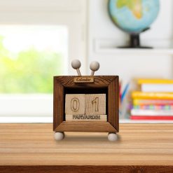 تقویم رومیزی چوبی نیتا متال مدل تلویزیون tv