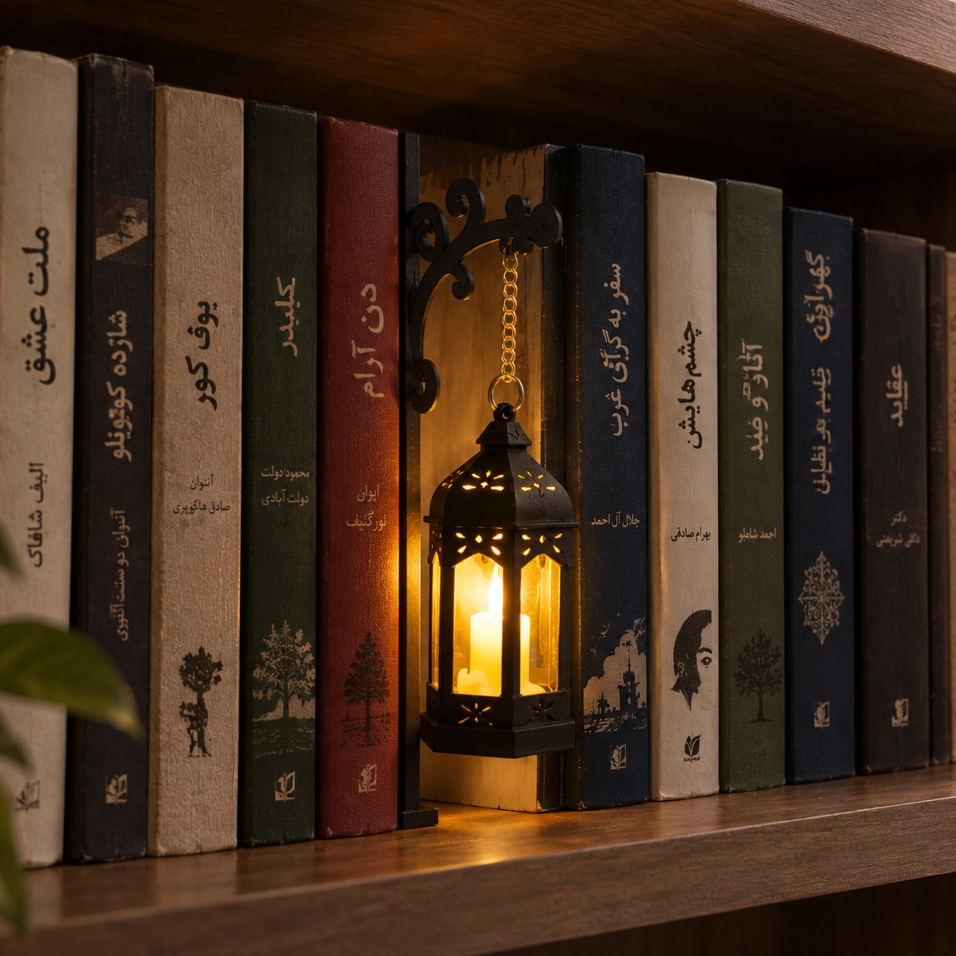 فانوس روشنایی نیتا متال طرح بین کتابی